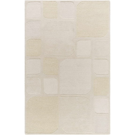 Antwan Contemporary Area Rug - Ivory, Cream, Beige - 2' x 3'