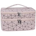 thumbnail image 2 of Bolsa de maquillaje MKPCW grande de doble capa con bolsa para brochas y separador, 2 of 6