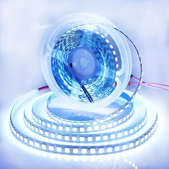 ERDOUY LED Light Strip, 16.4ft 600 Units SMD LEDs, 16000LM Flexible 12V DC Non-Waterproof Light Strips, LED Ribbon, DIY Christmas Home Kitchen Indoor Party Decor (White)