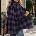 thumbnail image 5 of Dweltoz Women's Plaid Flannel Shirt Soft Long Sleeve Lightweight Casual Button Down Jacket with Pockets 2026 Fall Fashion Blouses,Purple S, 5 of 5