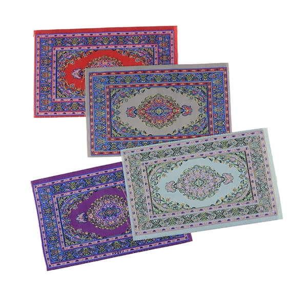 SPRING PARK 1/12 Dollhouse Miniature Turkey Carpet Rug Doll House Floor Furniture Accessory