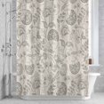 thumbnail image 3 of Farmhouse Light Grey Floral Shower Curtain for Bathroom Decor, Linen Boho Paisley Flower Rustic Waterproof Fabric Shower Curtain, 36"x72" Set with 12 Hooks, 3 of 9