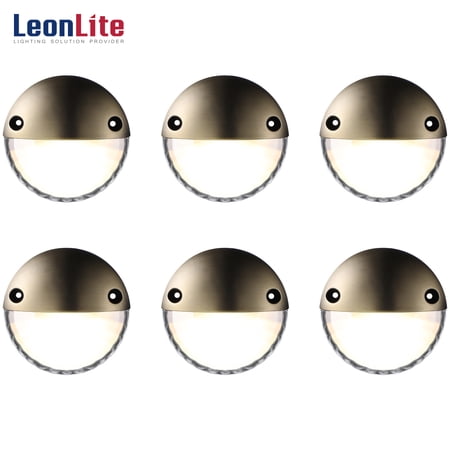 LEONLITE 12-36V AC/DC Low Voltage LED Deck Lighting  IP65 Waterproof Die-Casted Aluminum  Bronze  UL Listed Cord  3000K Warm White  5-Year Warranty  Pack of 6