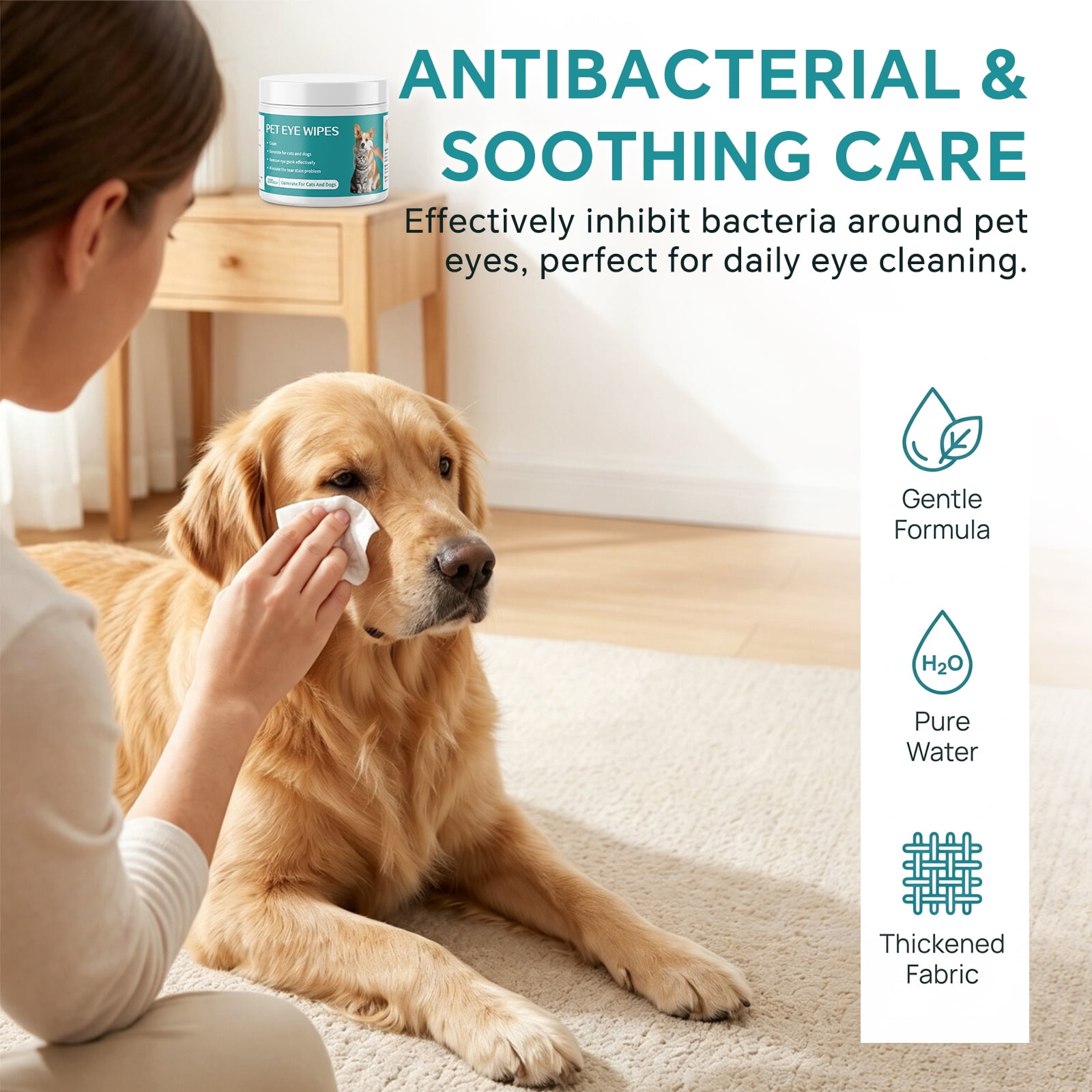 Pet Eey Wipes for Dogs & Cats
