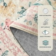 thumbnail image 6 of Moynesa 5'Round Boho Light Pink Rug, Washable Small Circle Rugs for Bedroom, Pink and Green Nursery Circular Rug Girl, Soft Non-Slip Round Carpet for Kids Sunroom,Pink, 6 of 7