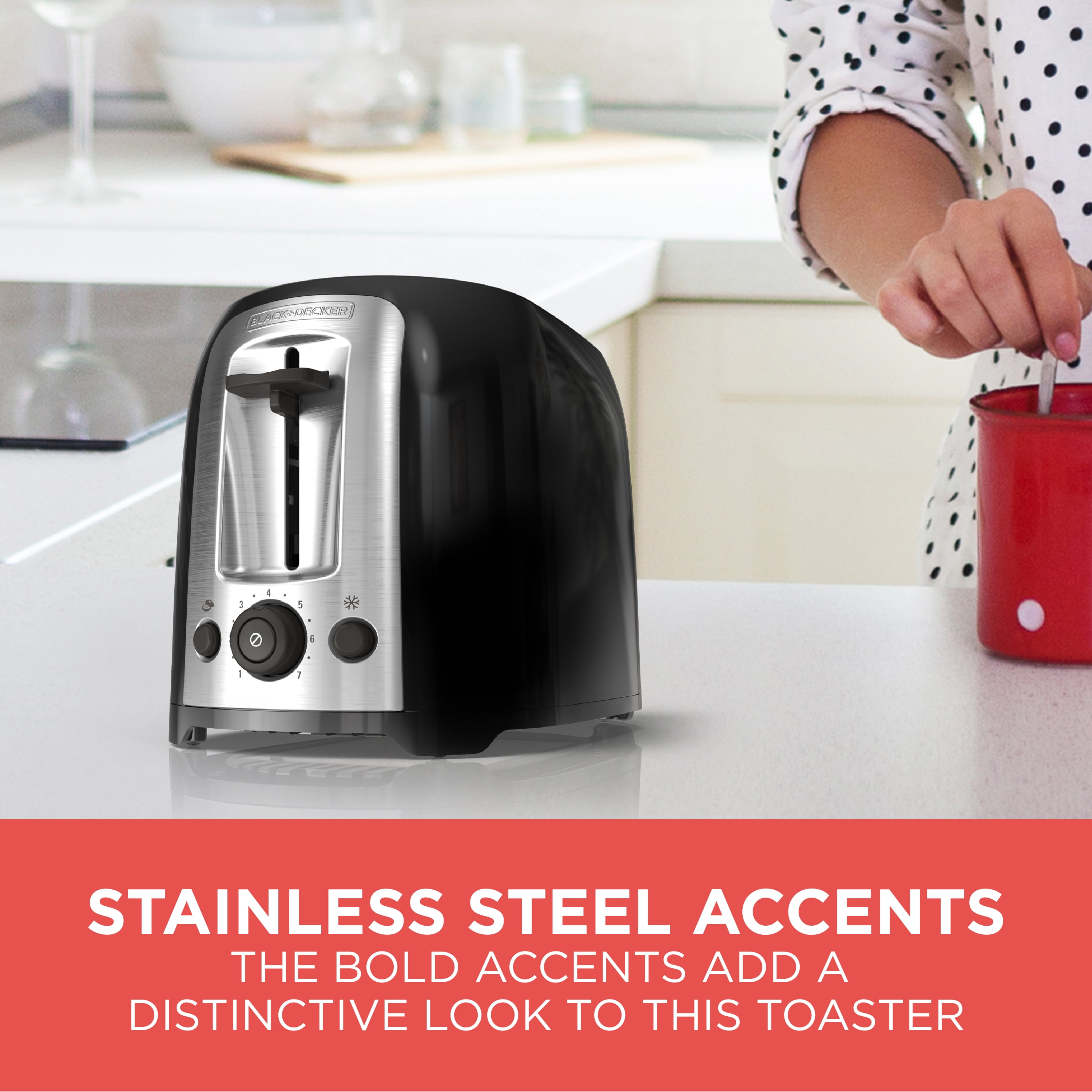 Black & Decker TR1200SB - Toaster - electrical - 2 slice - 2 Slots -  black/stainless steel 