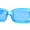 Blue, variant on Womens Mod Thick Plastic Narrow Rectangle Bold Rich Sunglasses Black