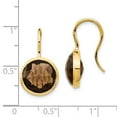 thumbnail image 3 of Real 14kt Yellow Gold Smoky Quartz Dangle Earrings; for Adults and Teens; for Women and Men, 3 of 3
