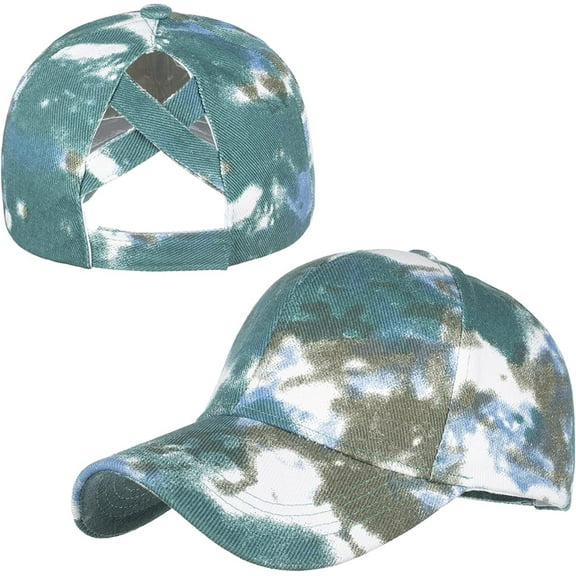 Baseball Caps for Women, Adjustable Cotton Denim Hat for Bundle Hair Tie, Messy Buns Ponycaps for Daily Wear