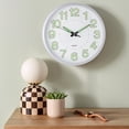 thumbnail image 2 of REGALWOVEN Wall Clock, Silent Non Ticking Battery Operated Modern Glow-In-The-Dark Clocks for Home Silver 12 inch, 2 of 6