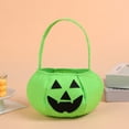thumbnail image 5 of Pgeraug Halloween Pumpkin Bucket , Candy Bags , Fluorescent Pumpkin Non-Woven Reusable Trick-Or-Treat Tote for Ki-ds, Light Green, 5 of 6