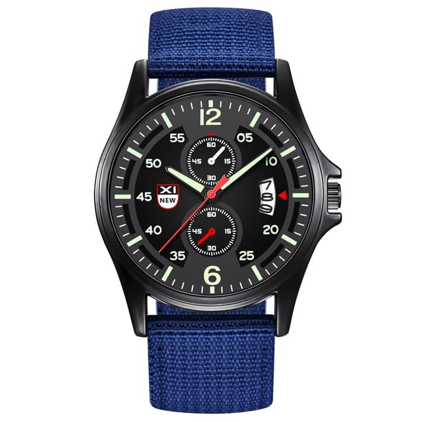 Reloj de cuarzo para hombre, relojes para hombre, relojes militares de nailon con fecha, relojes de pulsera analógicos de cuarzo para hombre, reloj para hombre