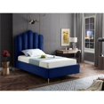 thumbnail image 3 of Meridian Furniture Lily Solid Wood and Tufted Velvet Twin Bed in Navy, 3 of 6