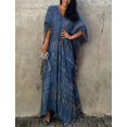 thumbnail image 2 of Robe de Plage Imprimée pour Femmes Manches Courtes Grande Taille Maillot de Bain Cover Ups, 2 of 5