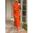 thumbnail image 5 of PRETTYGARDEN Women's Satin Dress Elegant Sleeveless Mock Neck Cocktail Party Maxi Dresses, 5 of 6