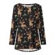 thumbnail image 4 of Pntutb Mujeres Moda Casual Manga Larga Cuello Redondo tops Blusa Suelta Camisas Estampadas Pntutb Pntutb-1124, 4 of 5