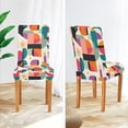 thumbnail image 3 of Yayeee 4 Pack Dining Chair Covers Stretch Parson Chairs Slipcovers Seat Protector, Beige Abstract, 3 of 6