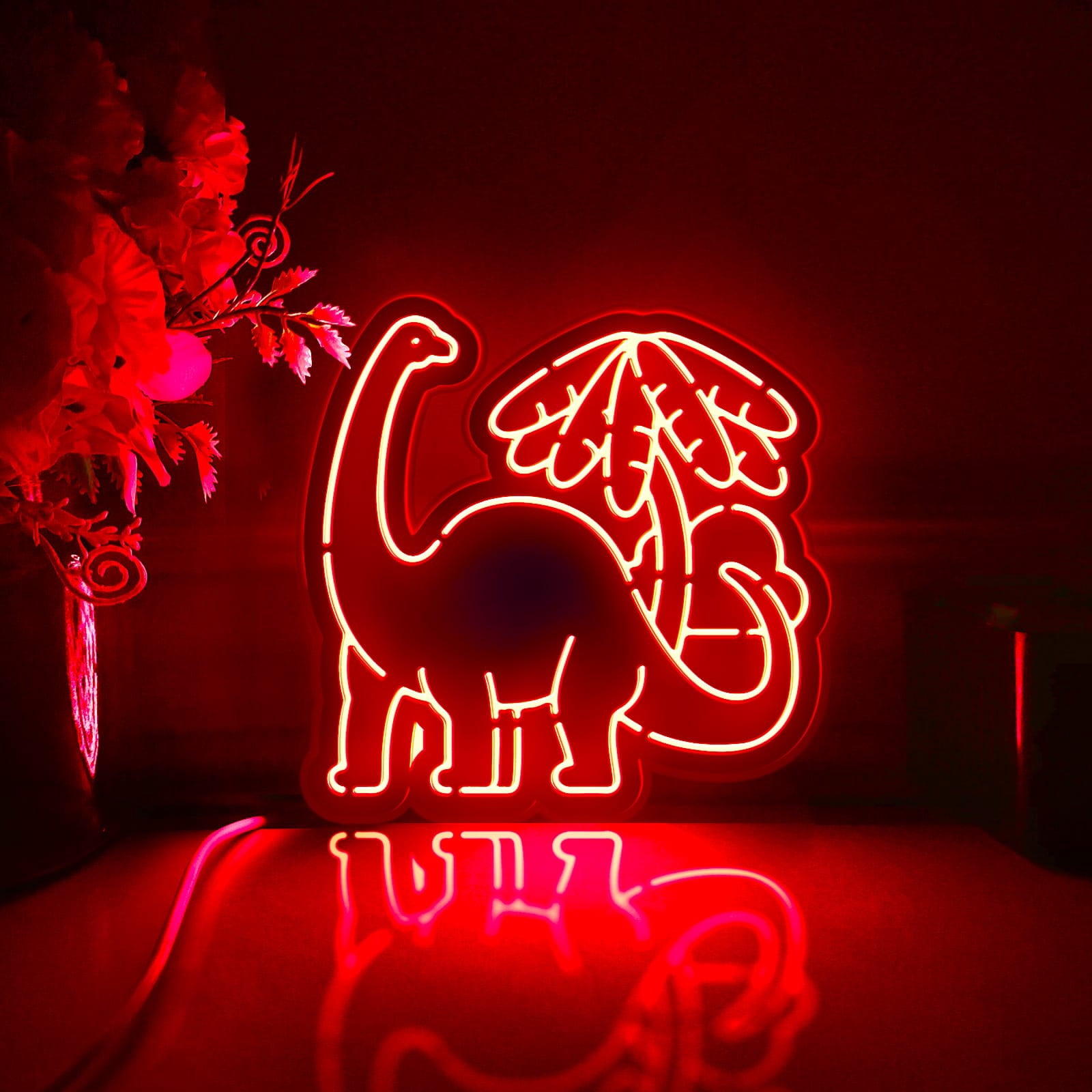 Dinosaur Led Light Box, Dimmable Neon-Like Light Signs USB Power for Wall Decor Bedroom Decoration, RGB Light (WxH) 16"x15"
