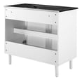 thumbnail image 4 of Calla 36" Perforated Metal Bathroom Vanity in Black White, 4 of 11