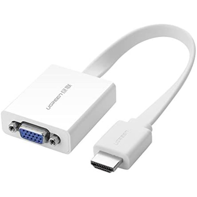 UGREEN HDMI to VGA Adapter with Audio Converter and Micro-USB Cable, White