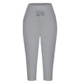 thumbnail image 4 of Women's Sweatpants Capri Pants Workout Exercise Cropped Joggers Running Drawstring Lounge Pants Side Pockets Ladies Comfy Plus Size 2026 Trendy Outfits Lightweight Cute Fashion Dressy Clothes Gray, 4 of 7