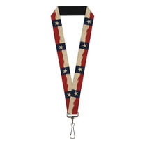 Buckle-Down Lanyard, Texas Flag Distressed Painting, Elastic