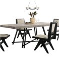 thumbnail image 4 of Modern 5-Piece Black Dining Set with Rubberwood Table and Upholstered Chairs for Contemporary Dining Room, 4 of 7