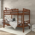 thumbnail image 2 of HH2Home Essentials Campbell Wood Twin over Twin Bunk Bed, Oak, 2 of 13