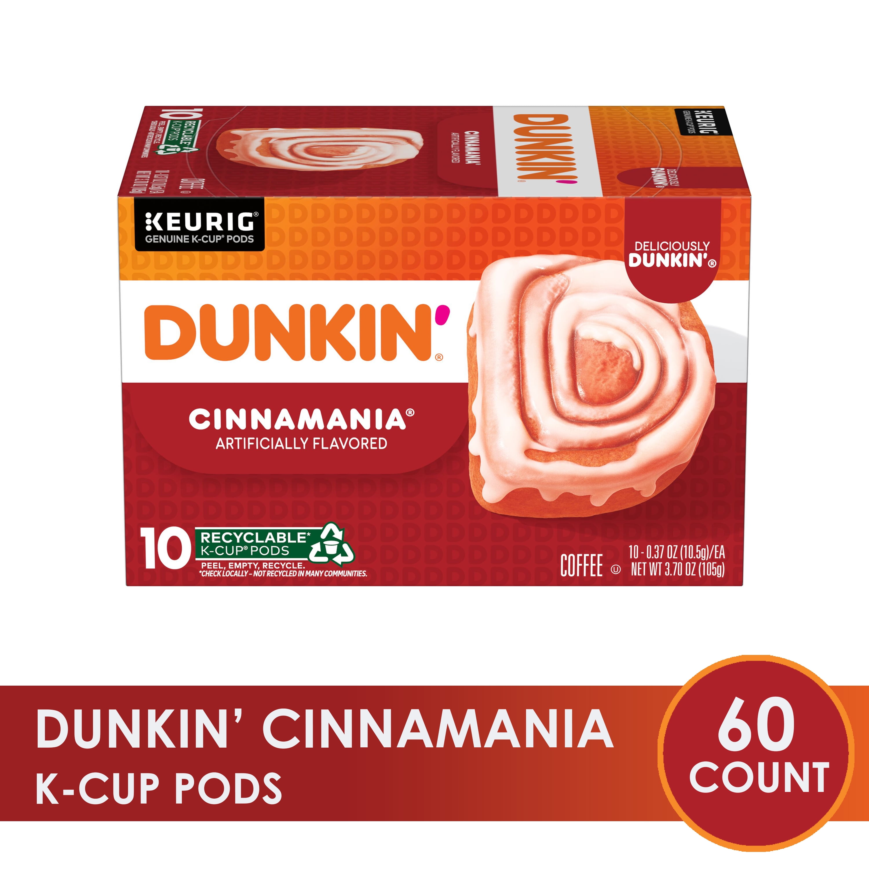 (60 Count) Dunkin' Cinnamania, K-Cup Coffee Pods