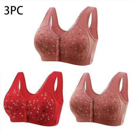 LLYWEY Wireless Bras Clearance Cotton Wireless Bras Women Ladies Convertible Bra Style-1393 Women s Plus Multiway Bra Feature Adult Female Running Sports Bras Red 36B