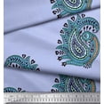 thumbnail image 3 of Soimoi Polyester Crepe Fabric Peacock Block Print Sewing Fabric Yard 52 Inch Wide, 3 of 3