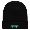 thumbnail image 5 of Green Skateboard Embroidered 12 Inch Long Knitted Beanie - Black OSFM, 5 of 5