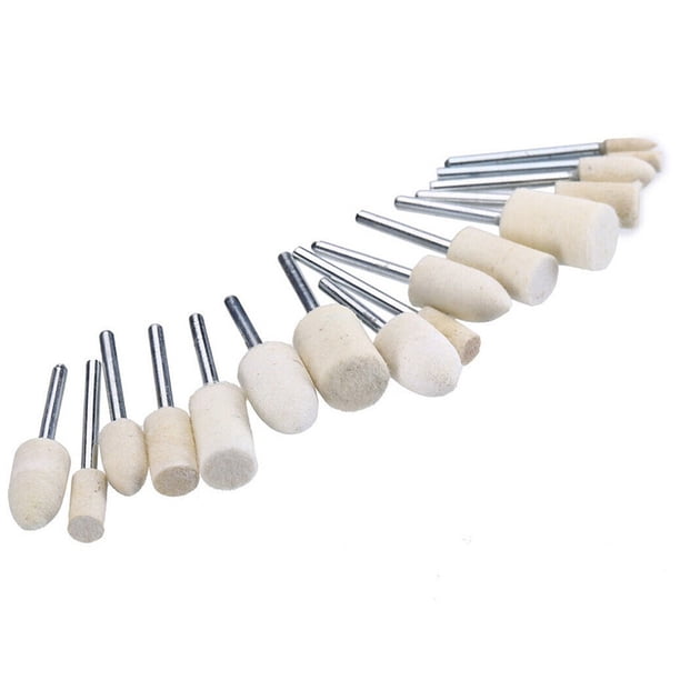 Tampons Polissage Laine/Feutre Pour Outil Rotatif Type Dremel - Lot - Tige 2.35/3mm