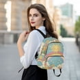 thumbnail image 6 of FORMRS Mini Backpack Purse for Women Travel Daypack Casual Shoulder Bag, Retro Beige Rainbow, 6 of 7