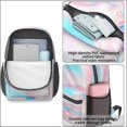 thumbnail image 4 of 17 Inch Lightweight Backpack,PVC Waterproof Oxford Fabric, Ergonomically Designed, with Large Capacity, Aqua Blue Watercolor, 4 of 5