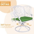 thumbnail image 4 of W WARMHOL 7-Piece Outdoor Patio Dining Set, 60" Rectangular Cast Aluminum Dining Table with Umbrella Hole and 6 Cushioned Swivel Rocker Chairs, Patio Funiture Set for Backyard, Patio, Garden, White, 4 of 7