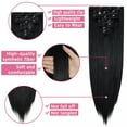thumbnail image 3 of  Women Fashion 7-piece Double-layer Full Head Hair Extension 16 Clips Thick Wig(Curly/Straight), 3 of 4