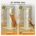 thumbnail image 5 of PAWZ Road 31" Natural Sisal Cat Scratching Post for Indoor Cat Scratcher with Plush Large Base, Beige, 5 of 11