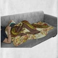 thumbnail image 6 of African Soft Flannel Fleece Throw Blanket, Dancing Woman Hand Drawing Geometric Ornament Colorful Print, Cozy Plush for Indoor and Outdoor Use, 50" x 60", Green Red Yellow, by Ambesonne, 6 of 6