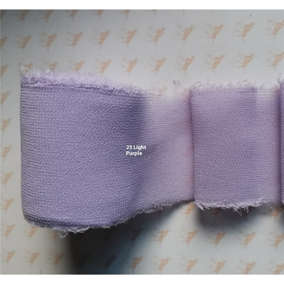 light purple Chiffon Ribbon Rolls, 4cm x 5m, Chiffon Silk Ribbon with Fringe for Bridal Bouquets Wedding Invitations Floral Arrangements Gift Wrapping Home Decor