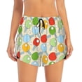 thumbnail image 4 of Lsque Colorful Ping Pong Rackets1 Printed Women's Running Shorts with Liner Pockets,Elastic Quick Dry Workout Athletic Gym Yoga Shorts,Womens High Waist Shorts-, 4 of 9