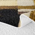 thumbnail image 5 of Castle Fairy Mid Century Gold Square Relief Twin Quilt Set 2 Pieces,Abstract Textured Brush Splash Twin Coverlet Set,Black Cream,1 Bedspread and 1 Pillowcase, 5 of 7