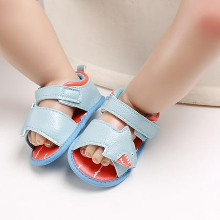 

Leesechin Deals Toddler Shoes Baby Kids Boys Girls Sandals Summer Shark Lovely Flat Shoes Infant First Walkers on Clearance