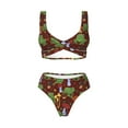 thumbnail image 4 of Rocae Frogs and Mushrooms for Bikini Set for Women Two Piece Sexy High Swimsuits Split Crossover Bikini Small, 4 of 9