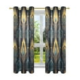 thumbnail image 7 of Yayeee Window Curtains Light Filtering 63"x42" Grommet Panel Pair Home Living Room Decor, Navy Blue Art Pattern, 7 of 7