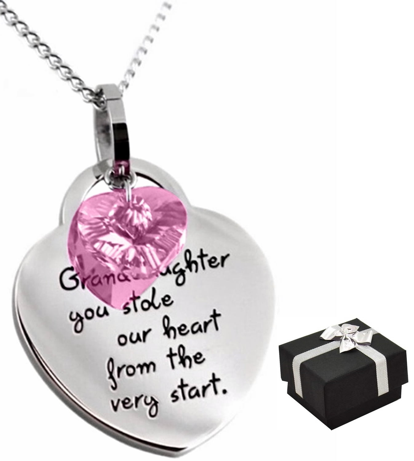 Grandaughter You Stole Our Heart from the Very Start Pendant Necklace