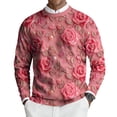 thumbnail image 3 of yuCgh Men's Long Sleeve Ribbed Pullover with Valentine's Day Pattern, Round Neck Casual Knit Sweater, Festive Design Comfort Fit Soft Fabric,Hot Pink L, 3 of 7