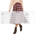 thumbnail image 3 of DYTTDG Women's Classic Plaid High-Waist A-Line Midi Skirt | Elastic Waist Mid-Calf Flared Skirt, Casual Spring-Fall Outer Bottom for Daily & Vacation Occasions, 3 of 8