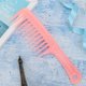thumbnail image 3 of Peine de masaje para el cabello con dientes de una sola fila con mango, herramientas de belleza para rizado húmedo seco (rosa), 3 of 8