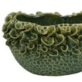 thumbnail image 4 of Nina Decorative Bowl, Textured Green Ceramic, Abstract Floral 13 Inch, 4 of 5